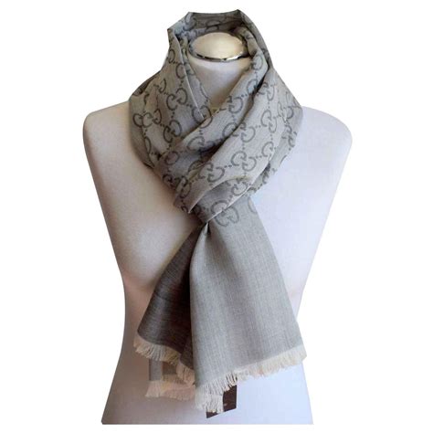 gucci grey scarves women's.